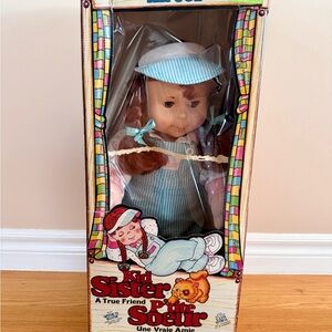 Kid Sister Playskool Vintage Blue Outfit Brown Brunette Hair Brown Eyes